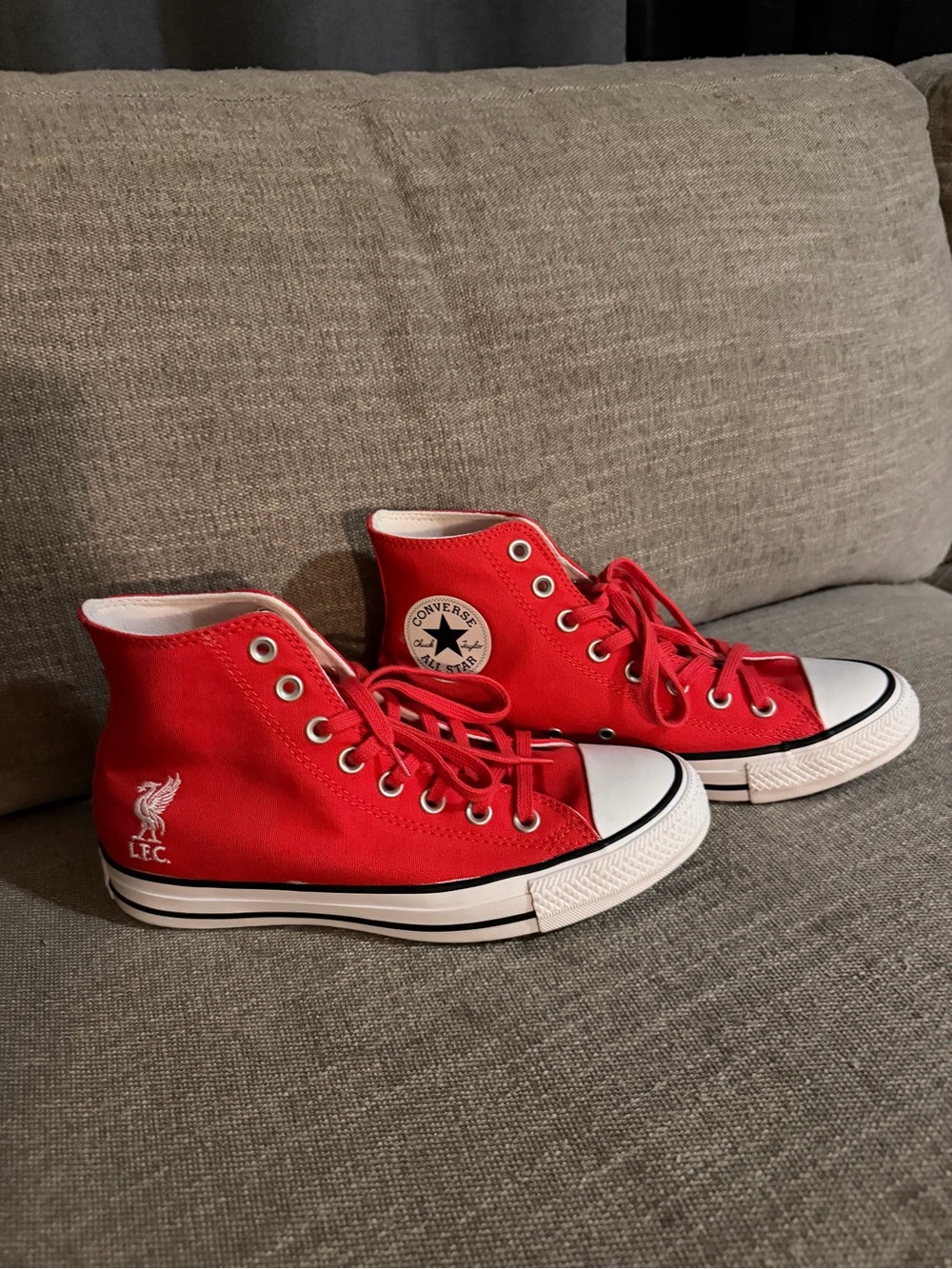 Liverpool Converse High Top Red and White
